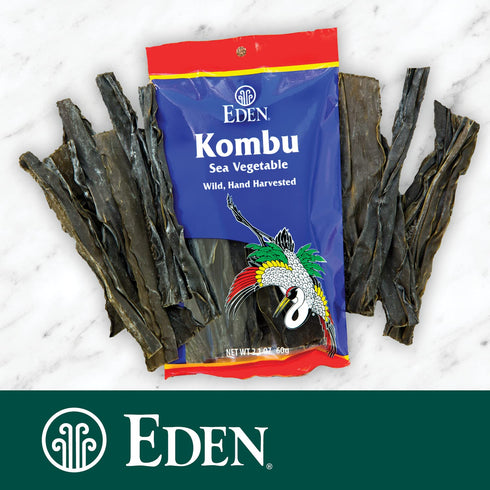 2.1 Oz Eden Kombu, Wild Japanese Hand Harvested Sea Vegetable, for Dashi, Seaweed