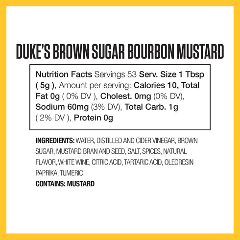 10 (Pack 1) Duke's Brown Sugar Bourbon Mustard, Ounce