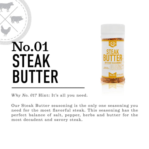 Lillie’s Q Steak Butter Seasoning, All-In-One with Butter, Garlic, Salt & Black Pepper, 6 oz