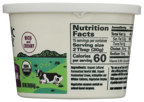 16 Oz Organic Valley Organic Regular Sour Cream