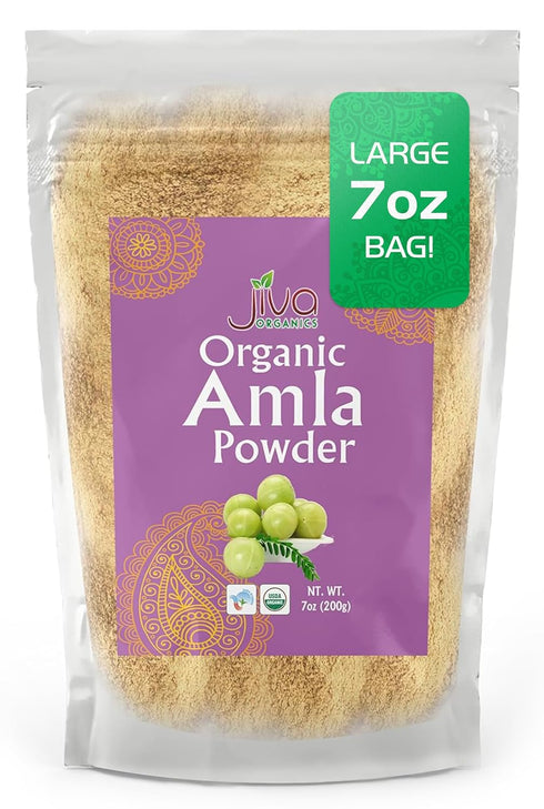 Jiva Organics Organic Pure Amla Berry Powder, 7 Ounce - Food Grade & Non-GMO