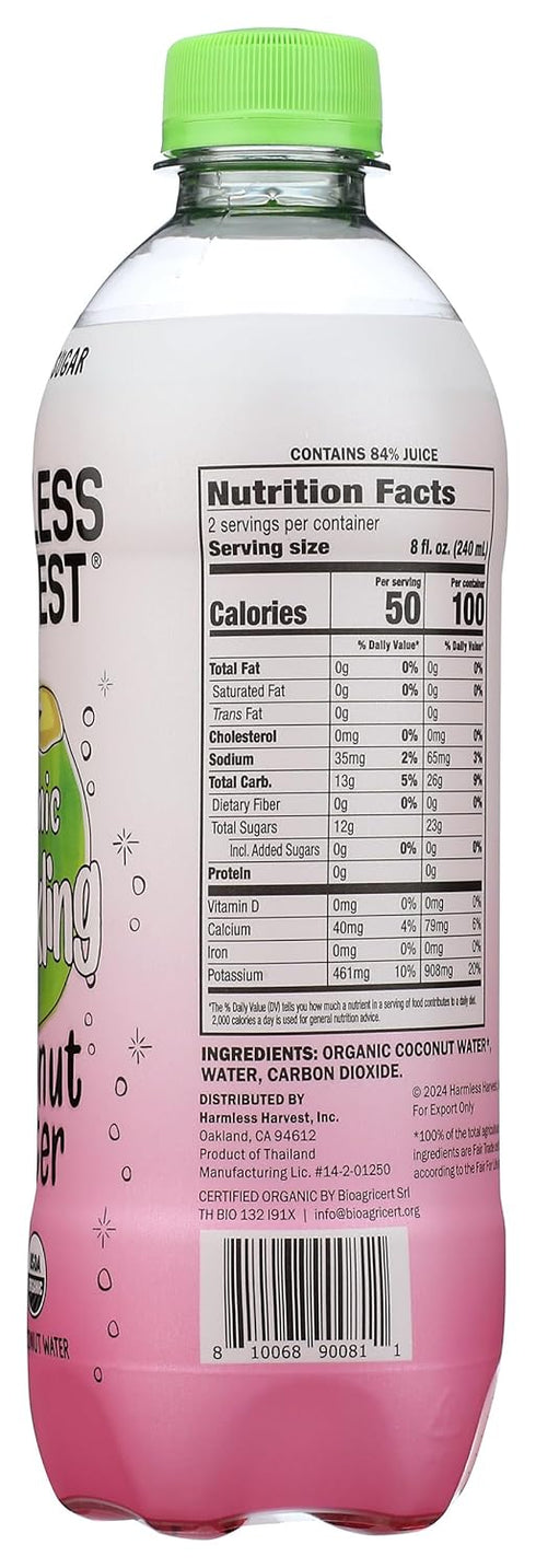Harmless 16oz Harvest Sparkling Coconut Water
