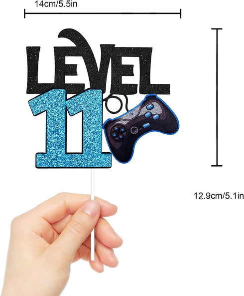 Level 11 Game Birthday Cake Topper, Video Game Boy's 11th Birthday Level Up Party Supplies, Game On Decoration