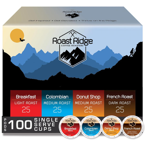 Roast Ridge Single Serve Coffee Pods for Keurig K-Cup Brewers, Variety Pack,