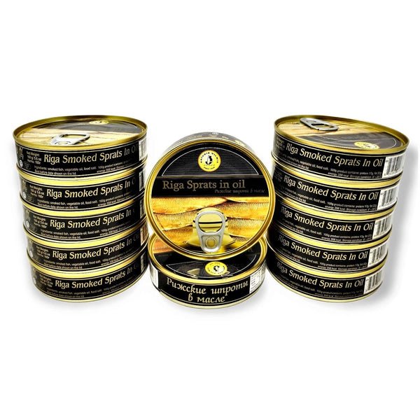 Brivais Vilnis Riga Smoked Sprats in Oil 5.6 oz - Pack of