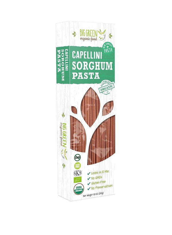 Big Green Organic Food - Organic Sorghum Capellini, 8.8oz, Gluten-Free, Non-GMO (1)