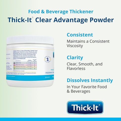 7.24 Oz Thick-It Clear Advantage Food & Beverage Thickener Powder For Dysphagia | Flavorless | Stable Consistency | Jar