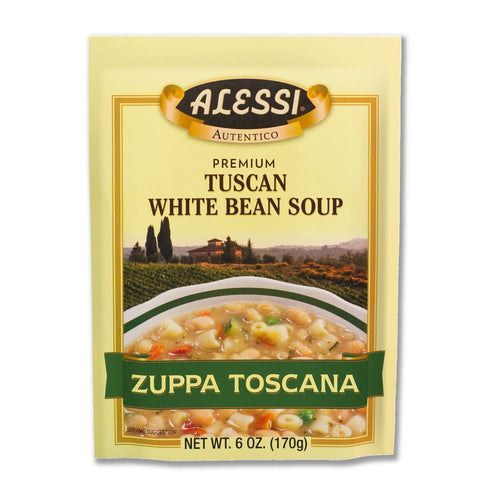 Alessi Autentico Premium Soups, Traditional Flavors, 6oz (Tuscan White Bean, Pack of