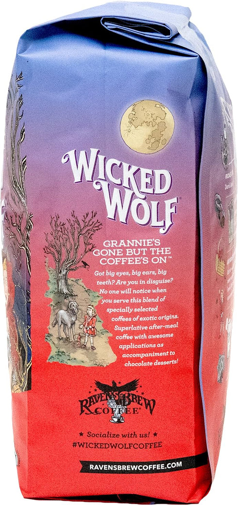 2lb Raven's Brew Coffee Full Bodied Coffee Dark Roast Ground - Wicked Wolf
