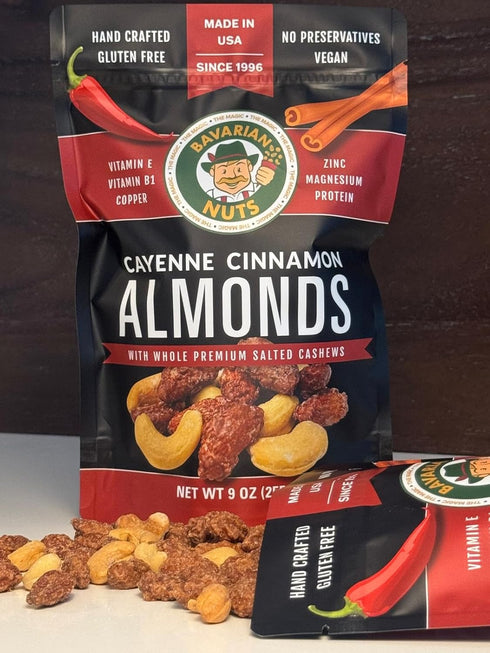 Magic Bavarian Cayenne Cinnamon Almonds with Salted Cashews