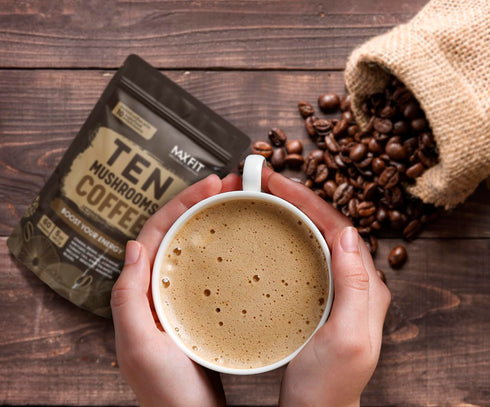 (60 10 Immune Mushroom Coffee Servings) Mushrooms (Lions Mane, Cordyceps, Turkey Tail & Other) Mixed With Gourmet