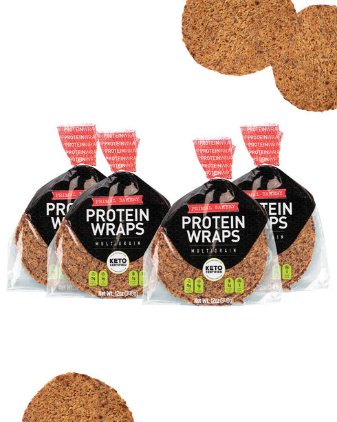 Primal Bakery Multigrain Protein Wraps. 5-Count. 4 pack (20 Wraps Total) |