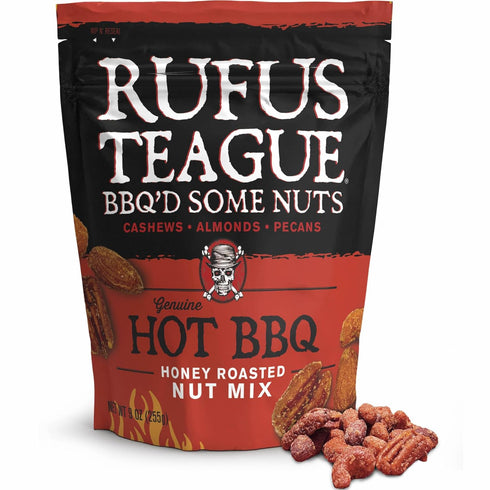 Rufus Teague Hot BBQ Honey Roasted Nuts Mix, Sweet & Spicy Almonds,