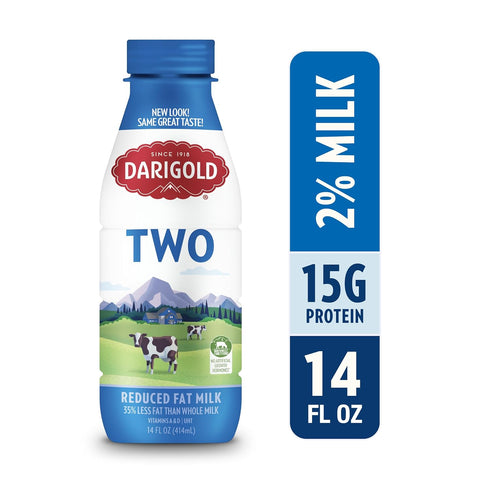 2 12 15g 14oz, 12 Pack Darigold Milk Percent, Reduced Fat Shelf Stable Milk with Essential Nutrients, Protein, rsBT