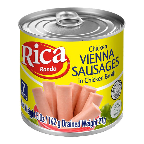 5 oz (Pack 6) Rica Chicken Vienna Sausages, Original Flavor, Can