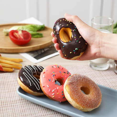 Joeabor 4 Pack Fake Donut Artificial Doughnut for Decoration Realistic Fake Food for Display Faux Dessert Party