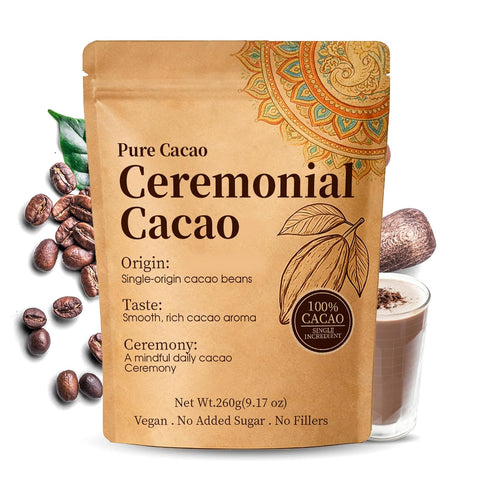 DoseOfQuiet Ceremonial Cacao, Organic Cacao Powder, High Flavanol Cocoa Powder with Natural Theobromine,