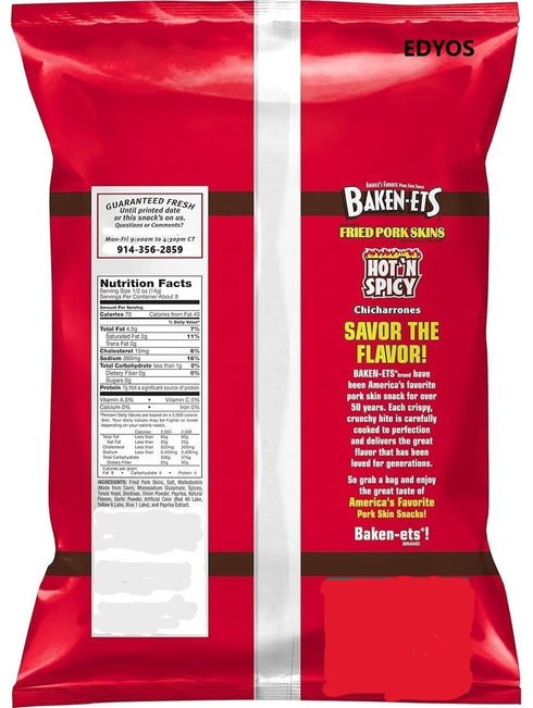 4 Pack (2) 4 oz (2) 4 oz. Fried Pork Skins Variety - Traditional and Hot & Spicy