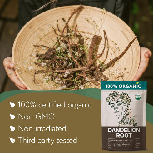 (16 oz.) Dandelion Root Tea Loose Organic Dandelion Root Herb - Te de Diente de Leon Organico Natural - Liver Cleanse