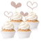 Fuutreo 48 Pcs Glitter Heart Cupcake Toppers, Wedding Cake Decorations for Valentines Day, Bridal Shower Party Supplies