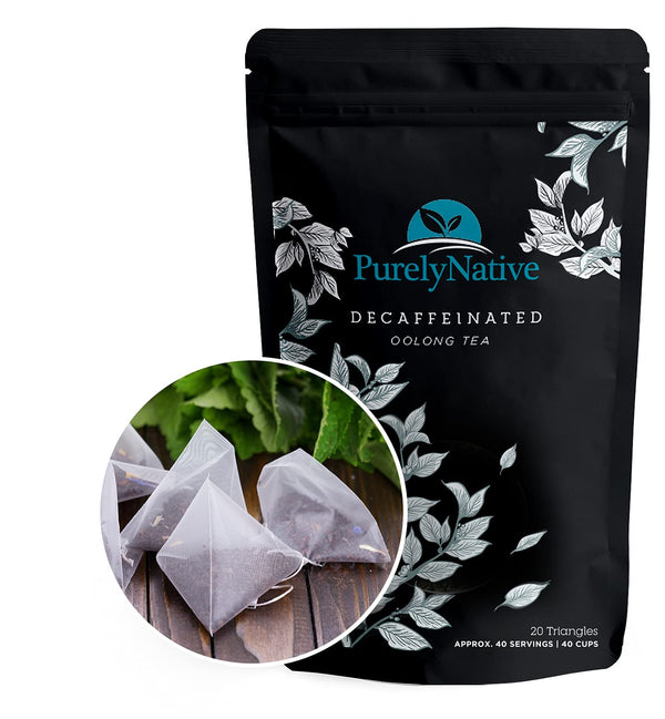 Decaffeinated Oolong Tea Bags, 20 Sachets for 40 Cups, Great for Hot Brew, Iced or Kombucha Tea
