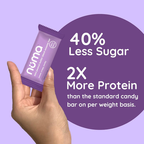 3 8 Mini Peanut Butter Black Sesame Bars Vegan, Low Sugar, High Protein, Low Calorie, All Natural, Gluten Free Crunchy