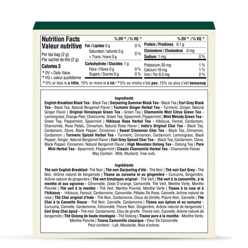 (15 Set VAHDAM, Assorted Tea Sampler Different Variety in Individually Wrapped Pyramid Tea Bags) Long Leaf Premium Teas