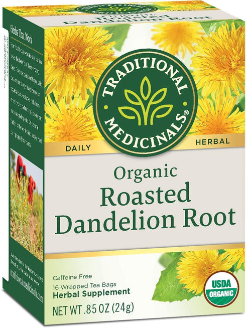 Traditional Medicinals Organic Roasted Dandelion Root Herbal Wrapped Tea Bags - 16