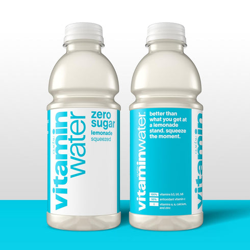 20 oz 12 pack vitaminwater Zero Sugar Squeezed Lemonade Nutrient Enhanced Flavored Water Beverage, fl Bottles