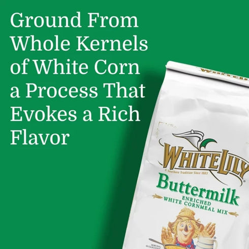 White Lily 5 lb Self-Rising Buttermilk White Cornmeal Mix Enriched, Bag