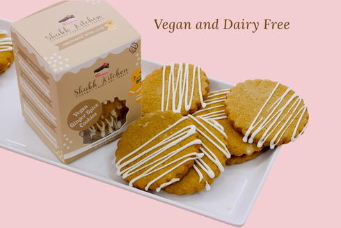 100% 5.5 oz Pack Vegan Ginger Spice Cookies- Holiday Cookies, Gourmet Vegan Snack, Egg-Free, Dairy-Free
