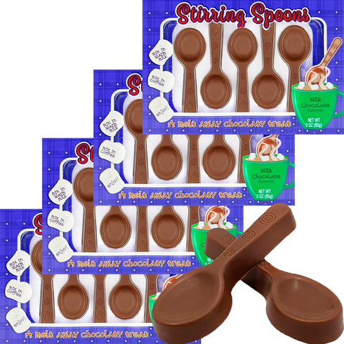 Fruidles Christmas Chocolate Stirring Spoons Holiday Treats, Milk Chocolaty 'n Smooth, Hot