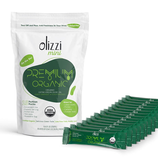 Olive Oil Packets - Olizzi Premium Organic Extra Virgin, New Harvest, Award