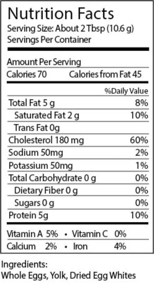 Backpacking Pack 6-5.1 oz. Ova Easy Dehydrated Egg Crystals Powdered Eggs Made From All-Natural Ingredients