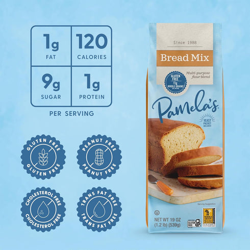 19-Ounce Packages (Pack 6) Pamela's Products Gluten Free, Bread Mix