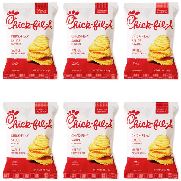 Giri chikfila Sauce Flavored Waffle Potato Chips 1.5 oz Bags (6-Pack) Crispy Waffle