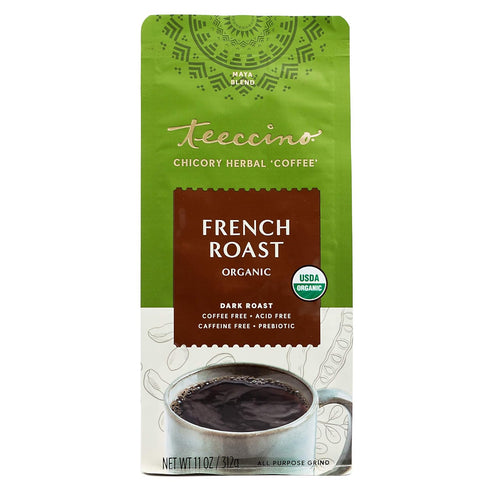 11 Teeccino French Roast Chicory Coffee Alternative, Ounce: Ground Herbal Coffee Thats Prebiotic, Caffeine-Free