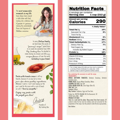 18.3 oz (520g), 2/4 Lasagna kit - Lasagna with Vegetarian rag, Includes: Lasagna Sheet, Vegetarian Bolognese Sauce