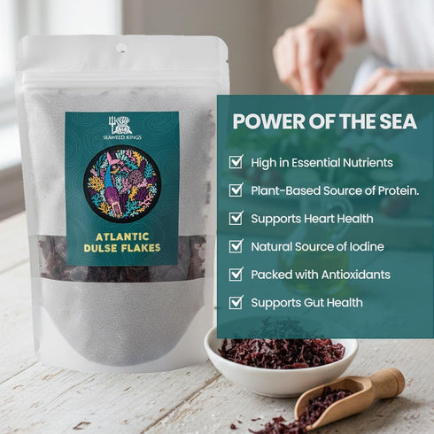 100% (1lb) Atlantic Dulse Flakes Organic Sourced Maine Coast Atlantic Ocean Sea Vegetables Raw Bulk - Pure