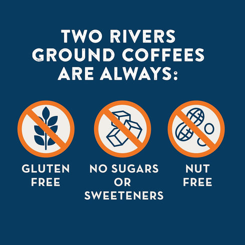 100% 10 Two Rivers Coffee Peppermint Stick Flavored Ground Coffee, Perfectly Balanced, Always Smooth, Made with Arabica