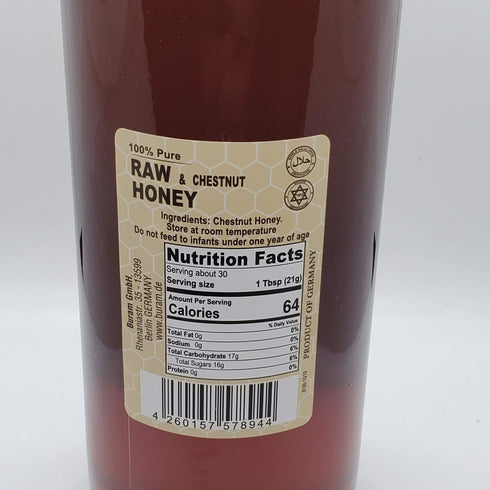 Balim 625gr Raw Chestnut Honey Product of Germany Halal and Kosher