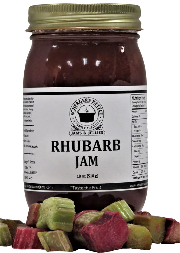 Scherger's Kettle - Shipshewana, IN Rhubarb Jam, 18 oz