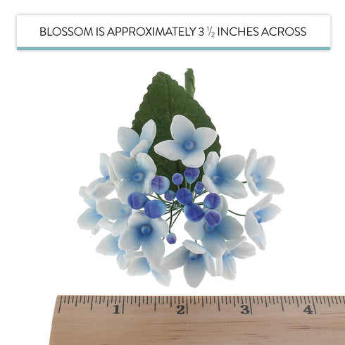 4 Count Global Sugar Art Hydrangea Blossoms Spray Sugar Cake Flowers, Blue/Purple, by Chef Alan Tetreault