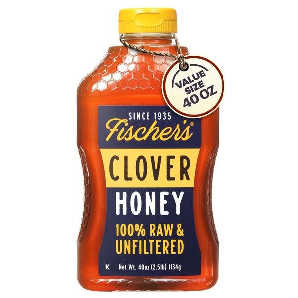 Fischer's Pure Clover Honey 40 oz 100% Pure, Raw and Unfiltered Honey