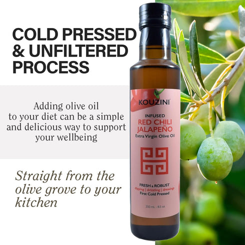Co-Pressed Extra Virgin Olive Oil with Red Chili and Jalapeno