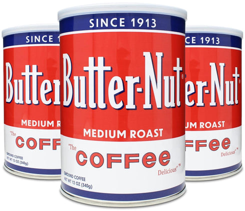 Butter-Nut Original Blend Ground Coffee, Medium Roast, 12 Ounce Steel Can (Pack