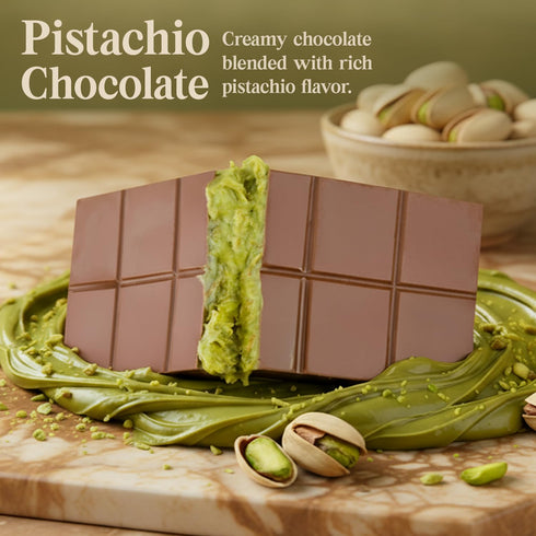 7 oz Dubai Chocolate Bar Pistachio Dessert with Pistachio Cream & Kataifi Filling | Gourmet Dubai Chocolate Filling |