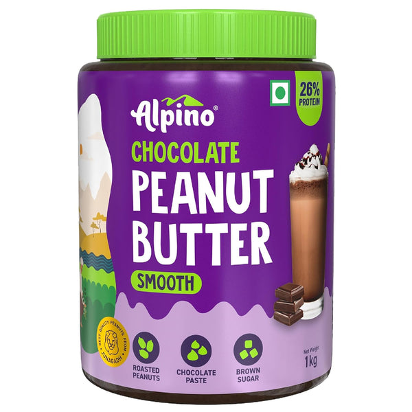 ALPINO Chocolate Peanut Butter Smooth - Roasted Peanuts, Chocolate Paste, Brown Sugar