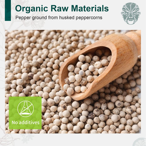 Soeos Organic White Pepper Ground, Non-GMO, Freshly Packed 4 oz (113g) for Cooking