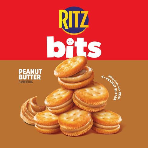 40 Packs (4 RITZ Bits Peanut Butter Sandwich Crackers, Bulk Lunch Snacks, Snack Boxes)